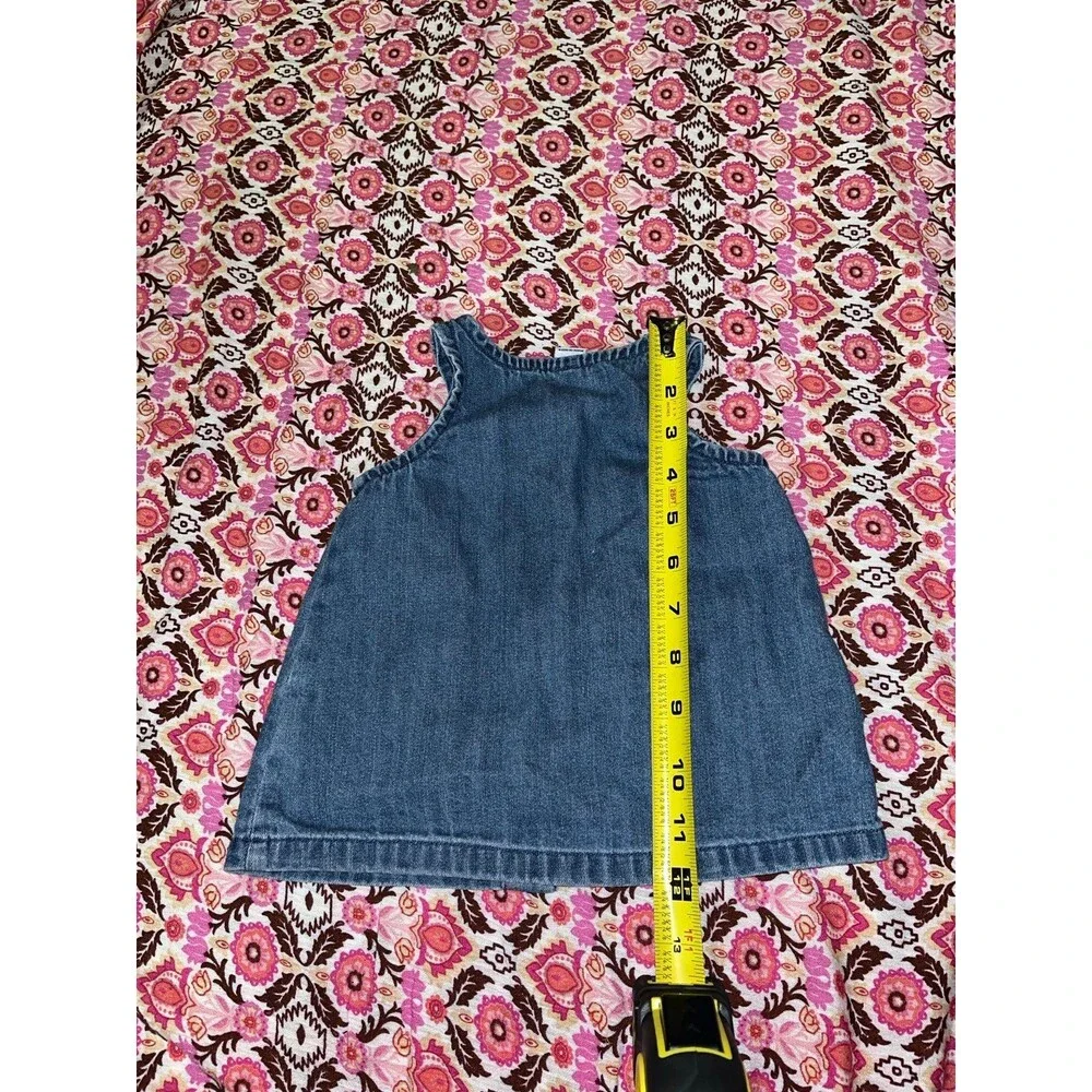 Baby Girl’s Old Navy Denim Sleeveless Dress Red Buttons Size 0-3 Months